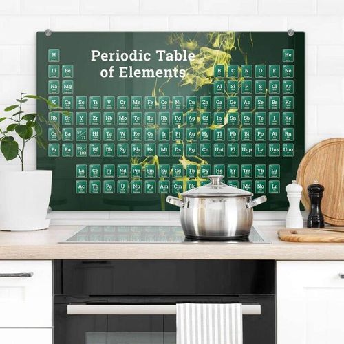 Esg Glasbild Spritzschutz Herd Küchenrückwand Chemie Periodensystem 80x60cm – grün