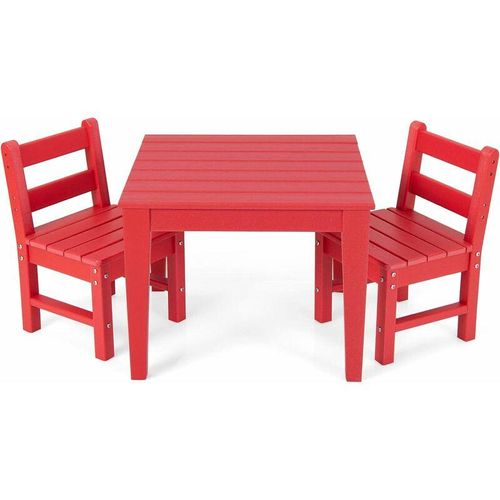 3 tlg Tisch Stuhlset, Kindertisch Lerntisch Set aus Holz, mit 2 Stühlen mit Rückenlehnen zum Malen Lesen Essen für Kleinkinder, Kindermöbelset für