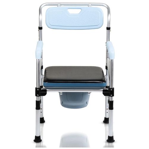 Toilettenstuhl Duschhocker & -sitze Standfesten Stuhl Toilettenhilfe Nachtstuhl Einstellbar Rollstuhl – Blau – Hengda