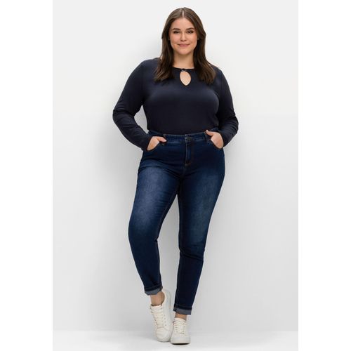Skinny Jeans in Curvy-Schnitt SUSANNE, dark blue Denim, Gr.100