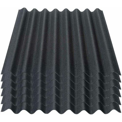 Easyline Dachplatte Wandplatte Bitumenwellplatten Wellplatte 6×0,76m² – schwarz – Onduline