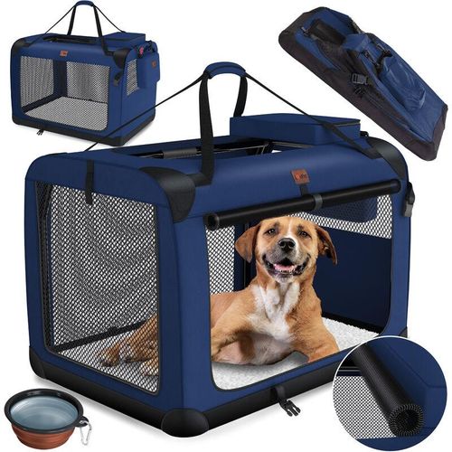 Hundebox Hundetransportbox faltbar Inkl.Hundenapf Transporttasche Hundetasche Transportbox für Haustiere Hunde und Katzen Haustiertransportbox