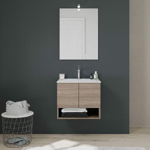 Badezimmer-Wandtisch 60 Cm Mit Türen Und Waschbecken Venezia