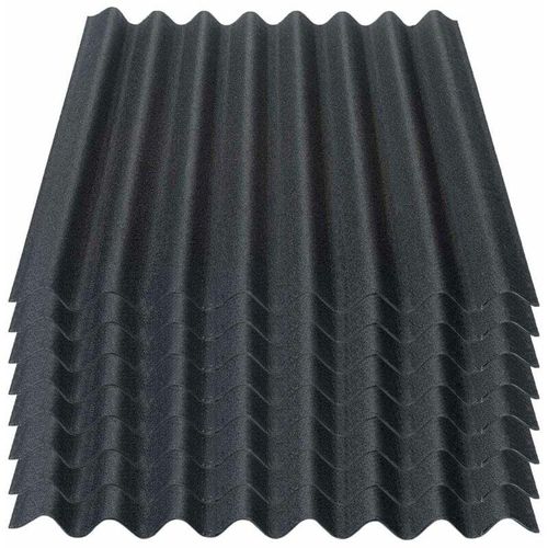 Easyline Dachplatte Wandplatte Bitumenwellplatten Wellplatte 8×0,76m² – schwarz – Onduline
