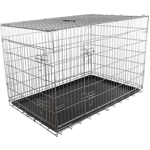 Melko – Drahtkäfig Falltbar Hundetransportbox 120×80,5×75 cm Gitterbox Hundekäfig