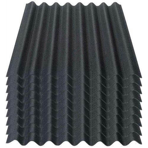 Easyline Dachplatte Wandplatte Bitumenwellplatten Wellplatte 9×0,76m² – schwarz – Onduline