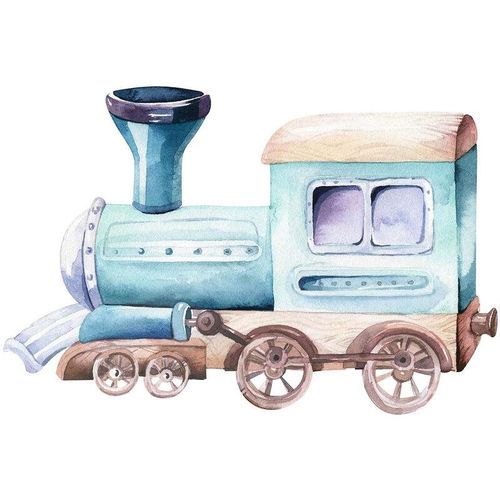 Bricoflor - Wandbild mit Eisenbahn in Aquarell Optik | Pastell Leinwand Bild mit Lokomotive für Kinderzimmer | Wasserfarben Leinwandbild ideal für