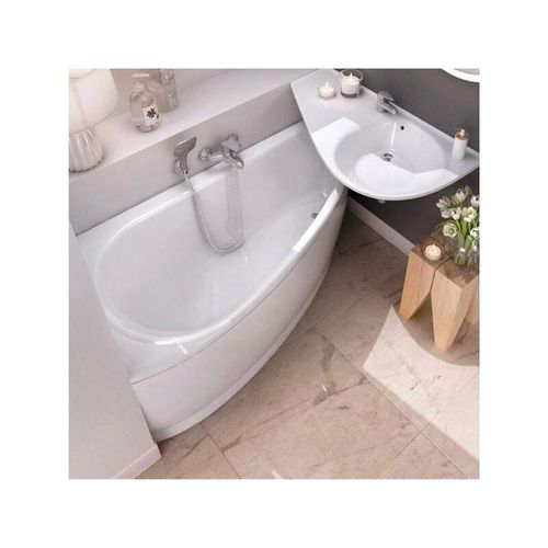 Ravak Avocado Acrylschürze für Badewanne 150 cm mit Montageset, Linksausrichtung, Weiß (KitTablierAvocadoGauche150)