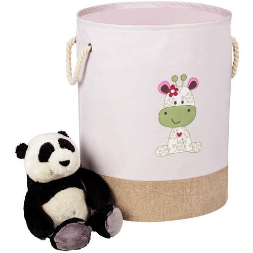 Wäschesammler Kids Greta rund, Wäschetonne, 63 l, rosa, Rosa, Polyester rosa, Polyester braun, Polyester rosa - rosa - Wenko