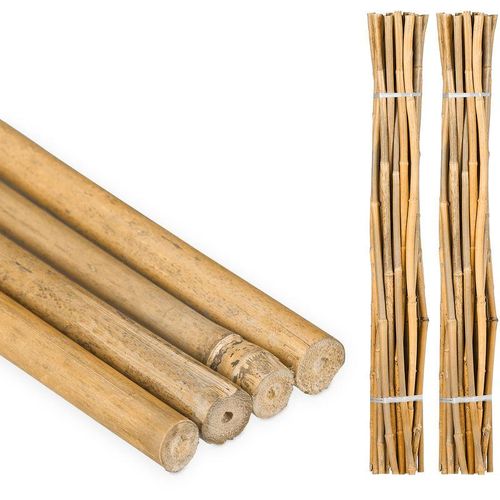50 x Bambusstäbe 120cm, aus natürlichem Bambus, Bambusstangen als Rankhilfe oder Deko, Bambusrohre zum Basteln, natur