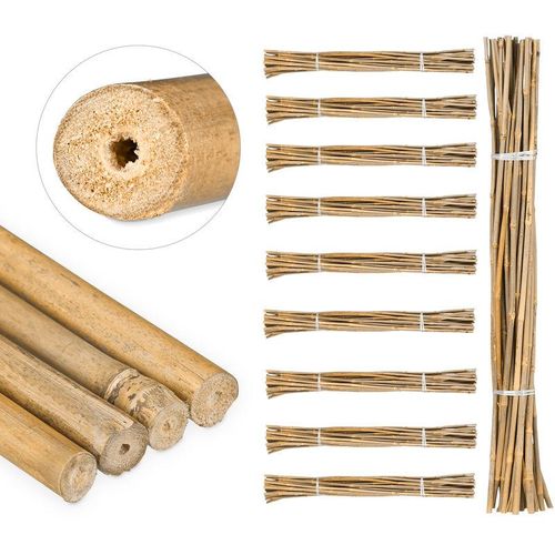 250 x Bambusstäbe 105cm, aus natürlichem Bambus, Bambusstangen als Rankhilfe oder Deko, Bambusrohre zum Basteln, natur