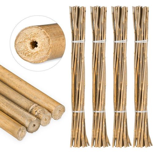 100 x Bambusstäbe 105cm, aus natürlichem Bambus, Bambusstangen als Rankhilfe oder Deko, Bambusrohre zum Basteln, natur