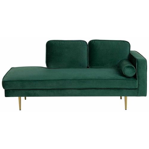 Moderne Chaiselongue aus Samtstoff in Smaragdgrün Miramas – Grün
