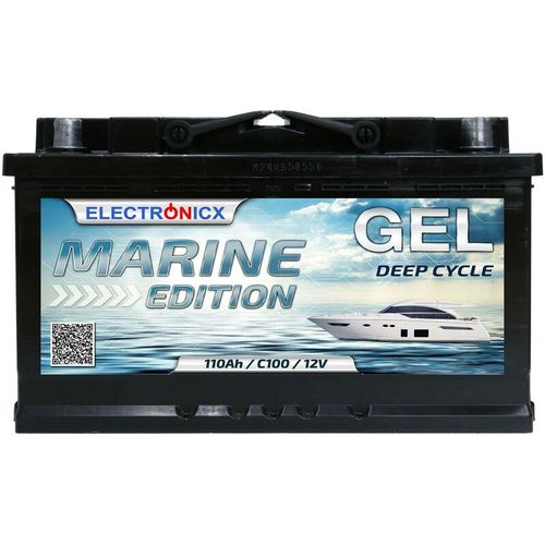 Gel Batterie 110AH Electronicx Marine Edition Boot Schiff Versorgungsbatterie 12V Akku Deep Bootsbatterie Autobatterie Solarbatterie Solar Batterien…