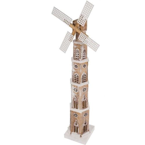 Led Holz Windmühle 110 cm - Deko Lampe mit 20 led