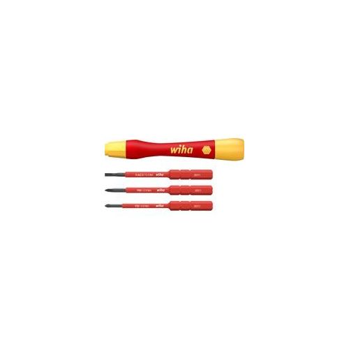 Schraubendreher mit Bithalter-Set PicoFinish electric slimVario rot/gelb, 4-teilig, mit slimBits