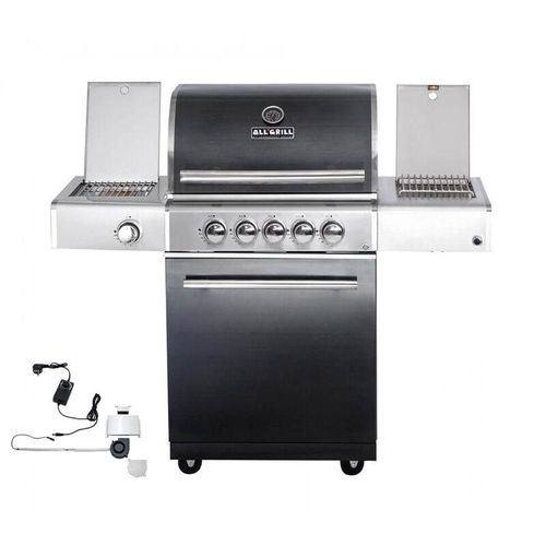 Top-Line Modular chef m Black Gasgrill 3 Brenner/Seitenkocher/Backburner Grill mit STEAKZONE®/AIR-System – Allgrill