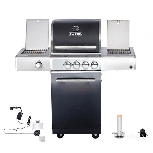 Top-Line Modular chef s Black Gasgrill 2 Brenner/Seitenkocher/Backburner Grill mit STEAKZONE®/AIR-System/Smokesystem – Allgrill