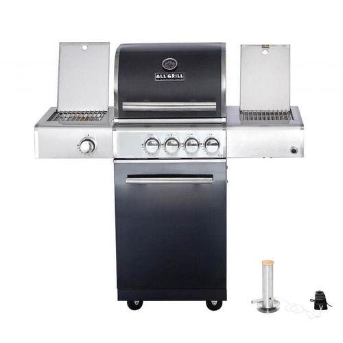 Top-Line Modular chef s Black Gasgrill 2 Brenner/Seitenkocher/Backburner Grill mit STEAKZONE®/Smokesystem – Allgrill