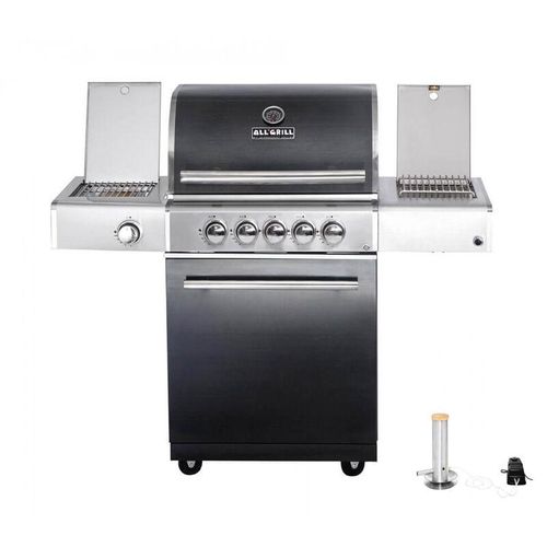 Top-Line Modular chef m Black Gasgrill 3 Brenner/Seitenkocher/Backburner Grill mit STEAKZONE®/Smokesystem – Allgrill