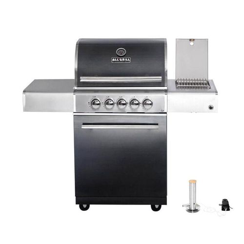 Top-Line Modular chef m Black Gasgrill 3 Brenner/Seitenkocher/Backburner Grill mit Ablage/Smokesystem – Allgrill