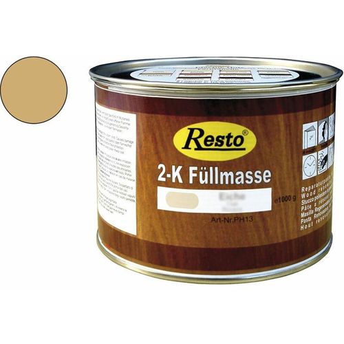 Resto – 2K Füllmasse inkl. Härter Holz-Spachtelmasse lackierbar 1 kg Eiche
