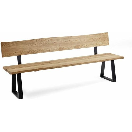 Sitzbank mit Rückenlehne Didi 180 x 54 x 87 Küchenbank Holz massiv Wildeiche 12108-180