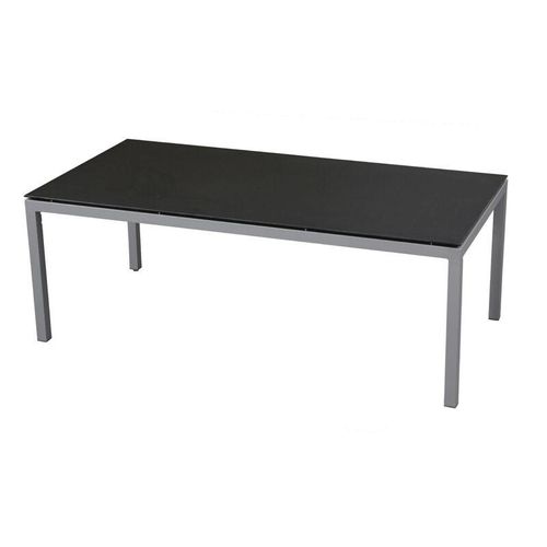Gartentisch Aluminium graphit 200×100 cm Terrassentisch Tischplatte nach Wahl Teakholz recycelt – Inko
