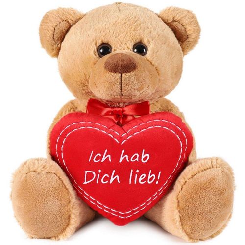 BRUBAKER Kuscheltier Teddybär mit Herz Rot