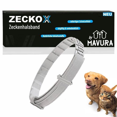 MAVURA Tier-Halsband ZECKOX Zeckenhalsband Hunde Katzen Zecken Schutz Floh Flöhe