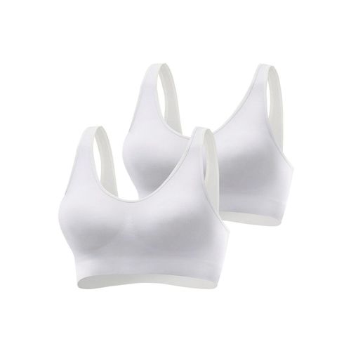 Doppelpack Bralette-BHs, weiß, Gr.M