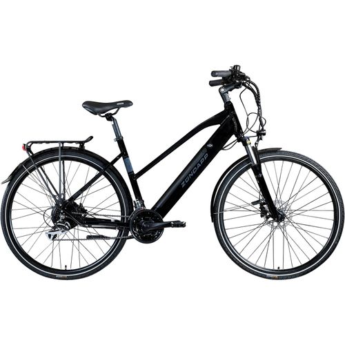 Zündapp Z810 E Bike Trekkingrad Damen ab 155 cm mit Nabenmotor Pedelec Trekking Fahrrad mit 24 Gang und Beleuchtung StVZO