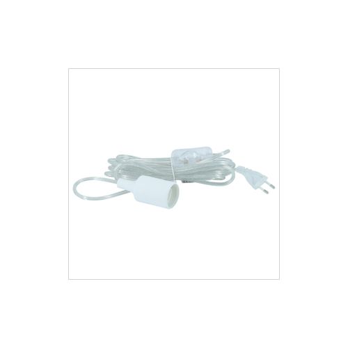 Parus by Venso E27 Lampenfassung 4m Kabel Transparent, Eurostecker, Venso Ecosolutions Lampenfassung E27 mit Kabel für E27 LED Lampe, Bulb Holder, Kabel für Lampe, Fassung E27