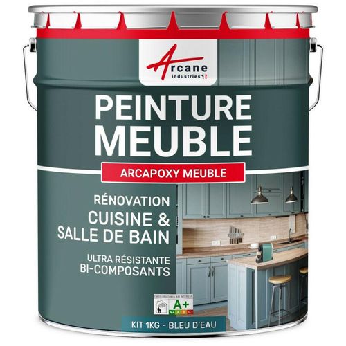 Arcane Industries – möbelfarbe für küche und bad : Buntlack – Möbelfarbe abwaschbar – Möbellack – Epoxidfarbe | Epoxyfarbe – Wasserblau ral 5021