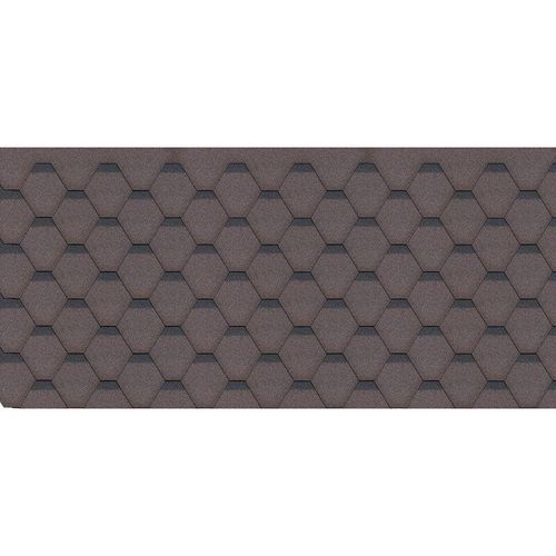 Bitumenschindeln-Set Hexagonal Rock H343BROWN, Braun Bitumen-Dacheindeckung Timbela M343 für Gartenhaus – brown