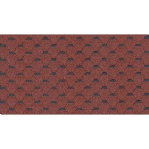 Bitumenschindeln-Set Hexagonal Rock H105RED, rote Bitumen-Dacheindeckung Timbela M105 für Gartenhaus