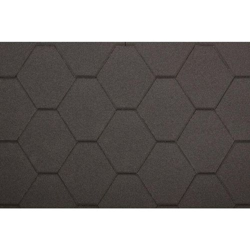 Timbela – Bitumenschindeln-Set Hexagonal Rock H102BLACK, Schwarz Bitumen-Dacheindeckung M105 für Gartenhaus