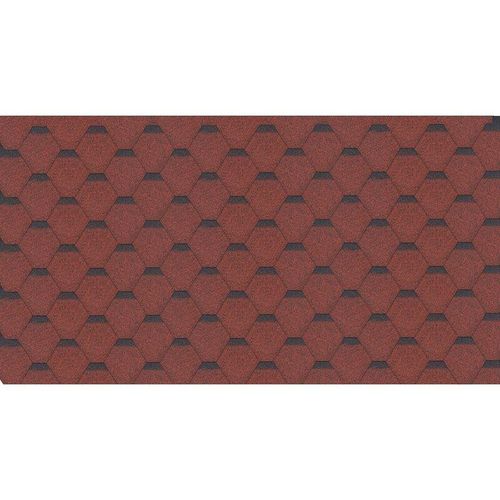 Bitumenschindeln-Set Hexagonal Rock H333RED, rote Bitumen-Dacheindeckung Timbela M333 für Gartenhaus