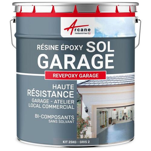 Arcane Industries – Epoxidharzlack: Garagenboden – revepoxy garage – Grau 2 ral 7046 – kit 25kg bis zu 80m² für 2 Schichten – Grau 2 ral 7046