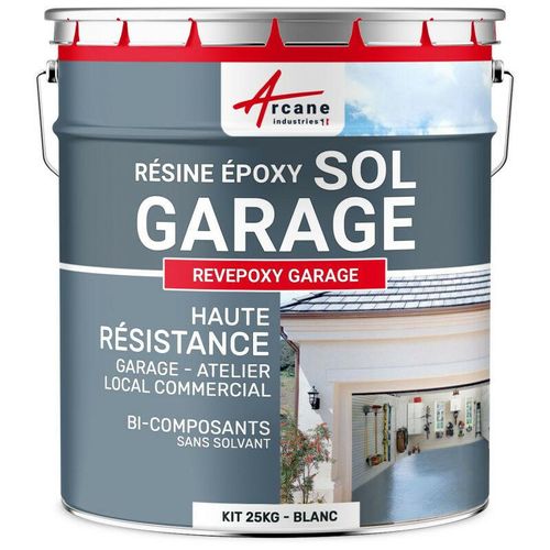Arcane Industries – Epoxidharzlack: Garagenboden – revepoxy garage – Weiß – kit 25kg bis zu 80m² für 2 Schichten – Weiß