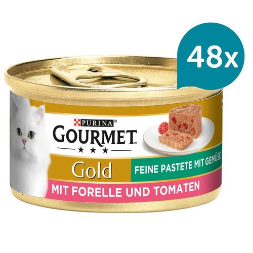 GOURMET Gold Feine Pastete mit Gemüse, Forelle und Tomaten 48x85g