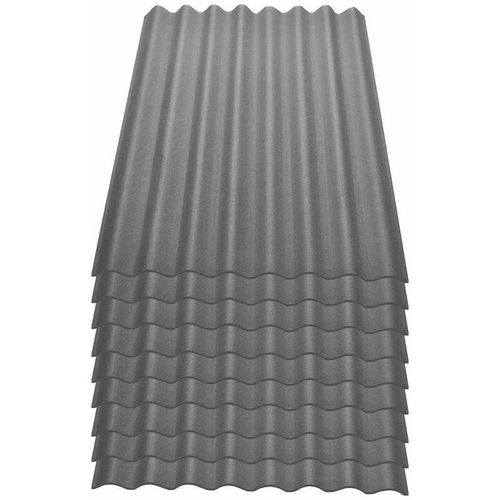 Easyline Dachplatte Wandplatte Bitumenwellplatten Wellplatte 9×0,76m² – grau – Onduline