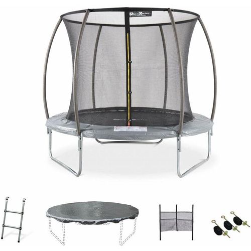 Sweeek – trampolin 250CM mit innennetz und komplettkit – Grau