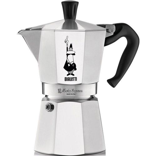 BIALETTI Espressokocher Moka Express, 0,19l Kaffeekanne, Aluminium, schwarz