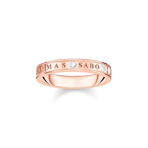 Ring mit weißen Steinen rosévergoldet