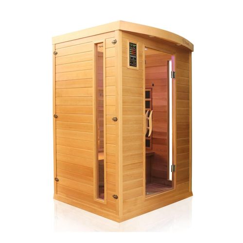 Dewello® Infrarotkabine Infrarotsauna PIERSON PRO 135cm x 105cm Hemlock-Zeder inkl. DUO Strahler, Vollspektrumstrahler, Bodenstrahler