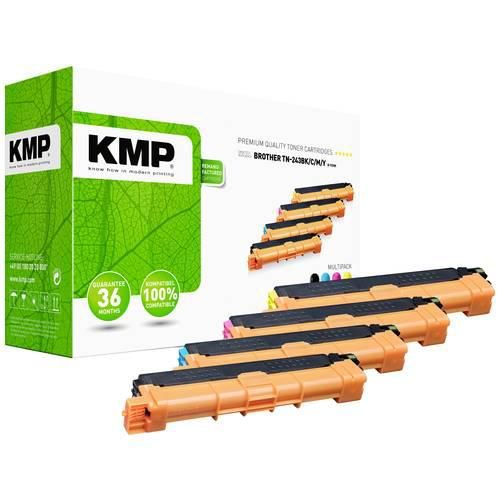 KMP Toner ersetzt Brother TN-243BK, TN-243C, TN-243M, TN-243Y, Mulitipack TN-243BKCMY Kompatibel Kombi-Pack Schwarz, Cyan, Magenta, Gelb 1000 Seiten B-T09M