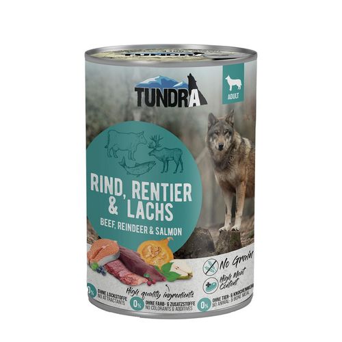 Tundra Dog Rind, Rentier und Lachs 6x400g