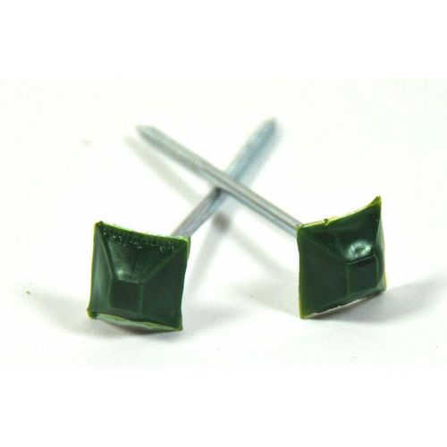 Onduline Dachnägel Nägel für Bitumenwellplatte Wellplatten Kunststoffkopf Nagel eckig grün: 1000