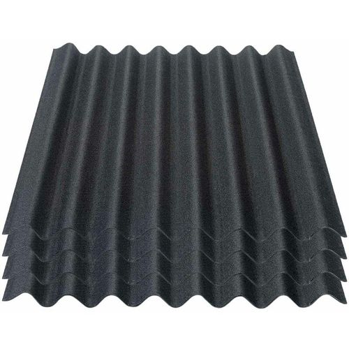 Easyline Dachplatte Wandplatte Bitumenwellplatten Wellplatte 4×0,76m² – schwarz – Onduline